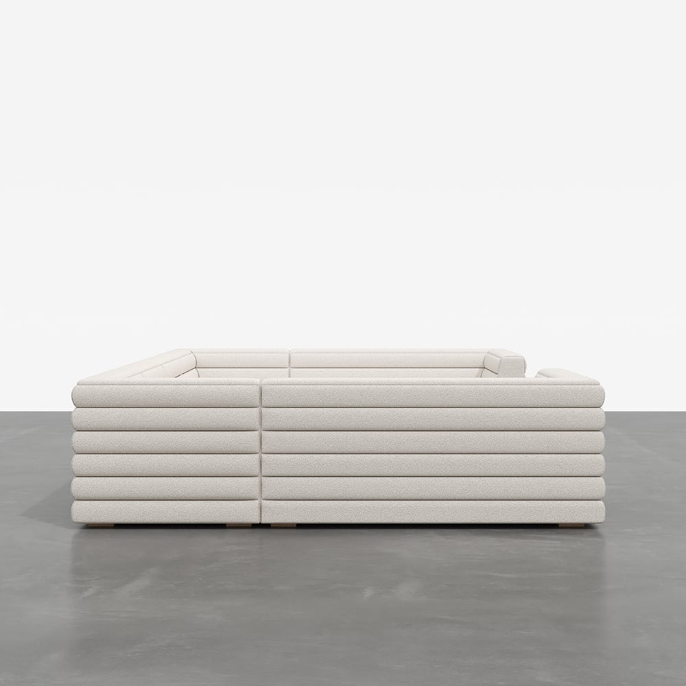 HMR - 126" U-Shaped Modern Modular Sectional Sofa for 8 Seaters
