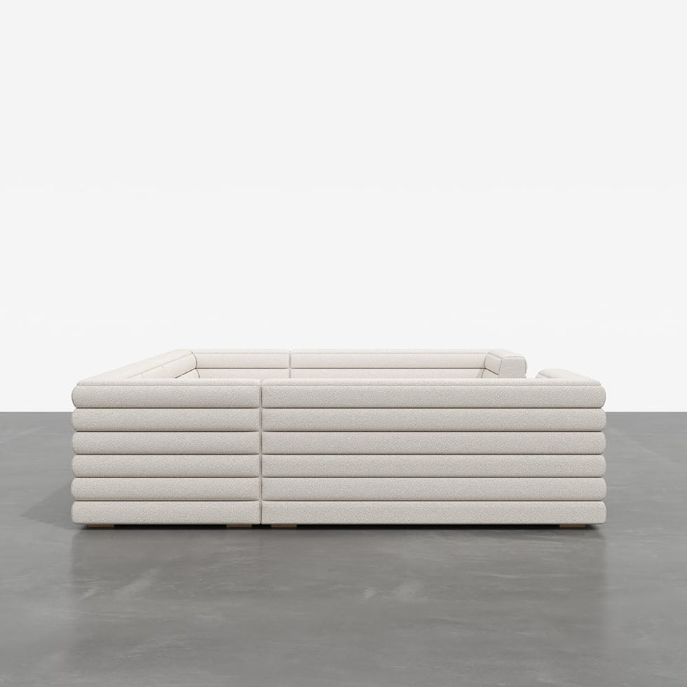 HMR - 126" U-Shaped Modern Modular Sectional Sofa for 8 Seaters