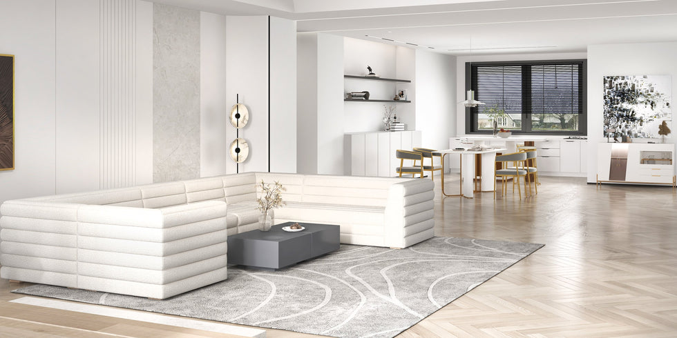 HMR - 126" U-Shaped Modern Modular Sectional Sofa for 8 Seaters