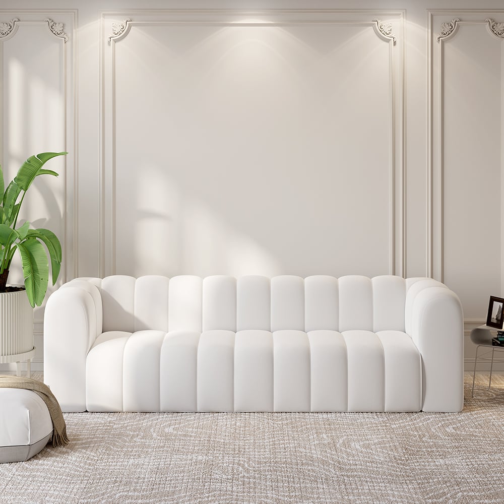HMR - Modern 3-Seater Sofa with Corduroy Upholstered