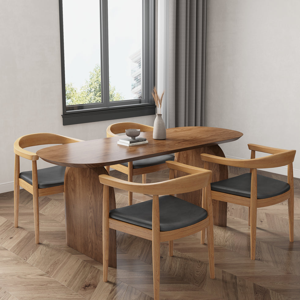 HMR - Dining Set 70.9" Japandi Dining Table