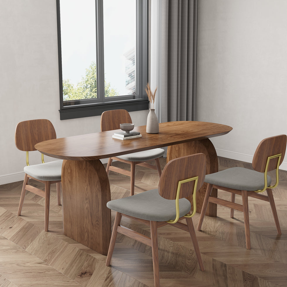 HMR - Dining Set 70.9" Japandi Dining Table