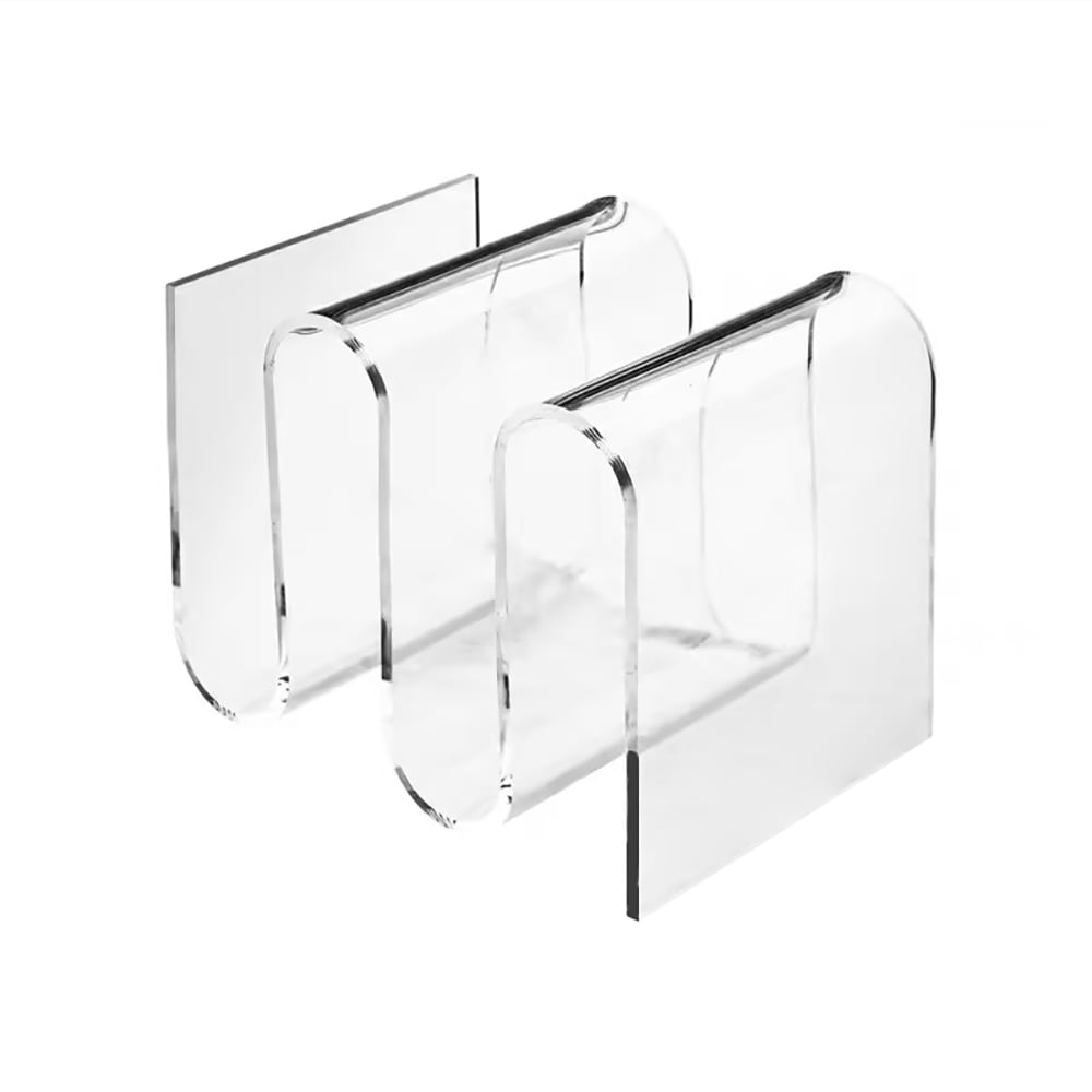 HMR - Acrylic End Table with Storage Wavy Shape Side Table