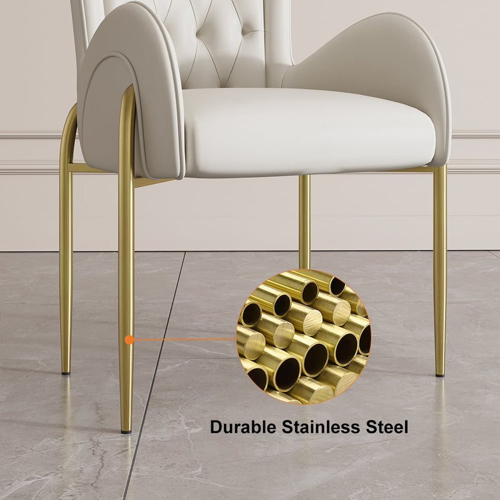HMR - Oakic Series Modern Dining Chairs with PU Leather Upholstery
