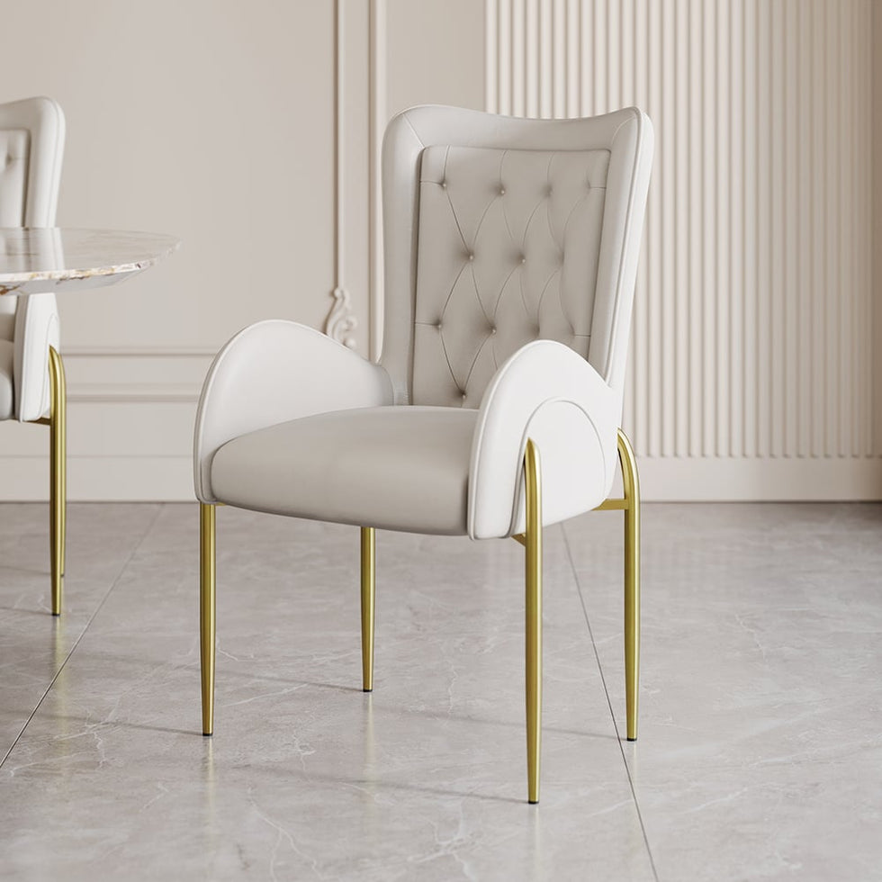 HMR - Oakic Series Modern Dining Chairs with PU Leather Upholstery