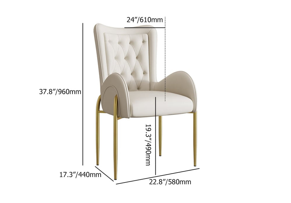 HMR - Oakic Series Modern Dining Chairs with PU Leather Upholstery