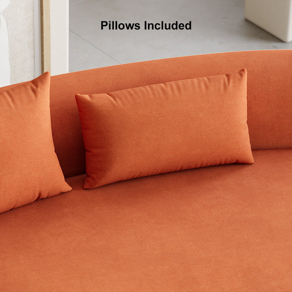 HMR - 109" 2-Piece Curved Sectional Sofa with Pillows