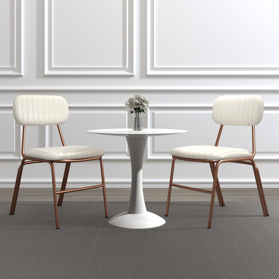 HMR - Modern Dining Chairs with Faux Leather Upholstery (Set of 2)