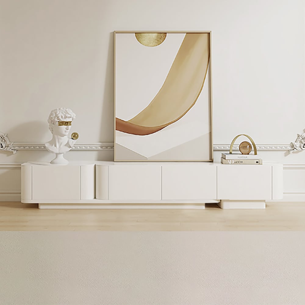 HMR - 118.1" Modern Wood Extendable TV Stand with 4 Drawer Media Console