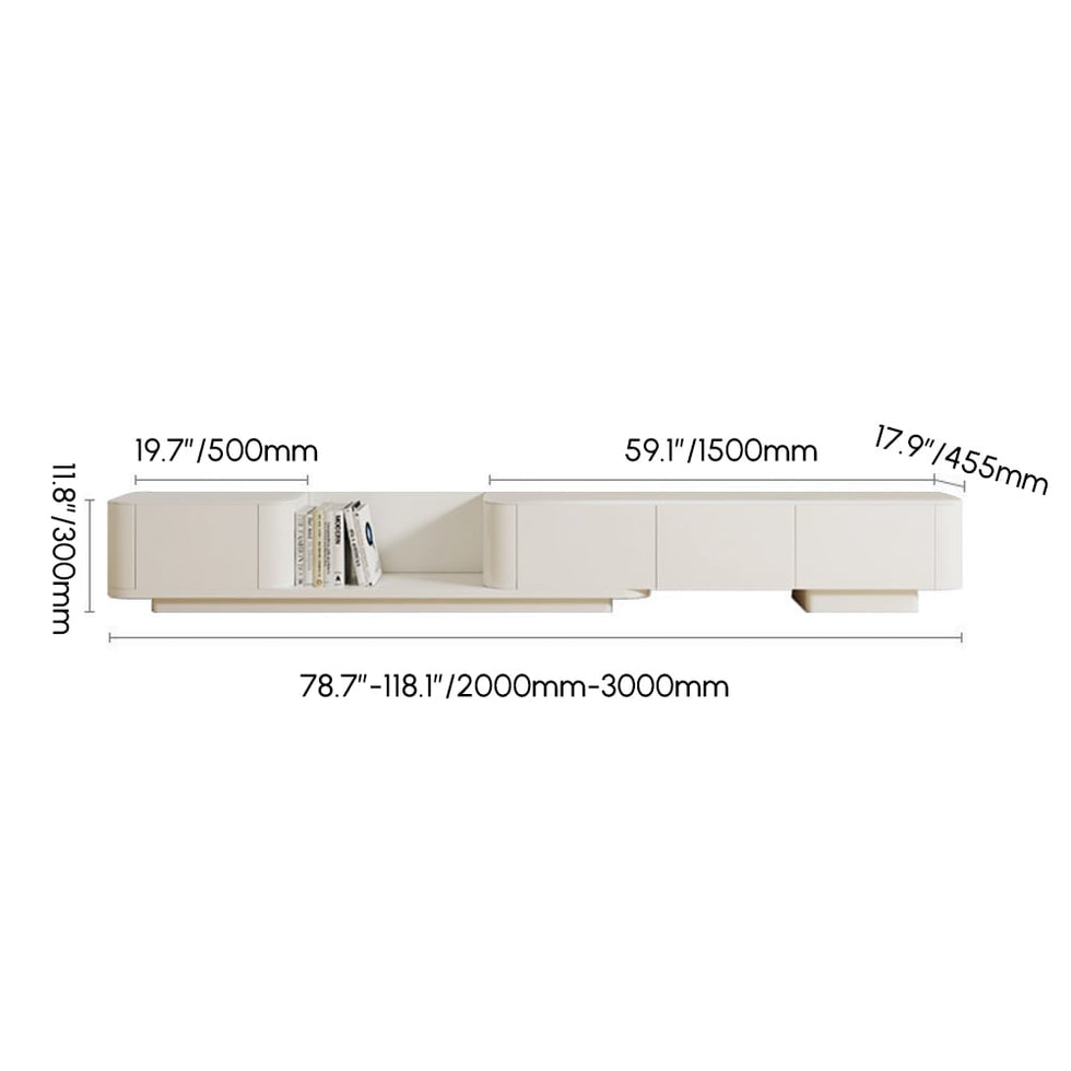 HMR - 118.1" Modern Wood Extendable TV Stand with 4 Drawer Media Console