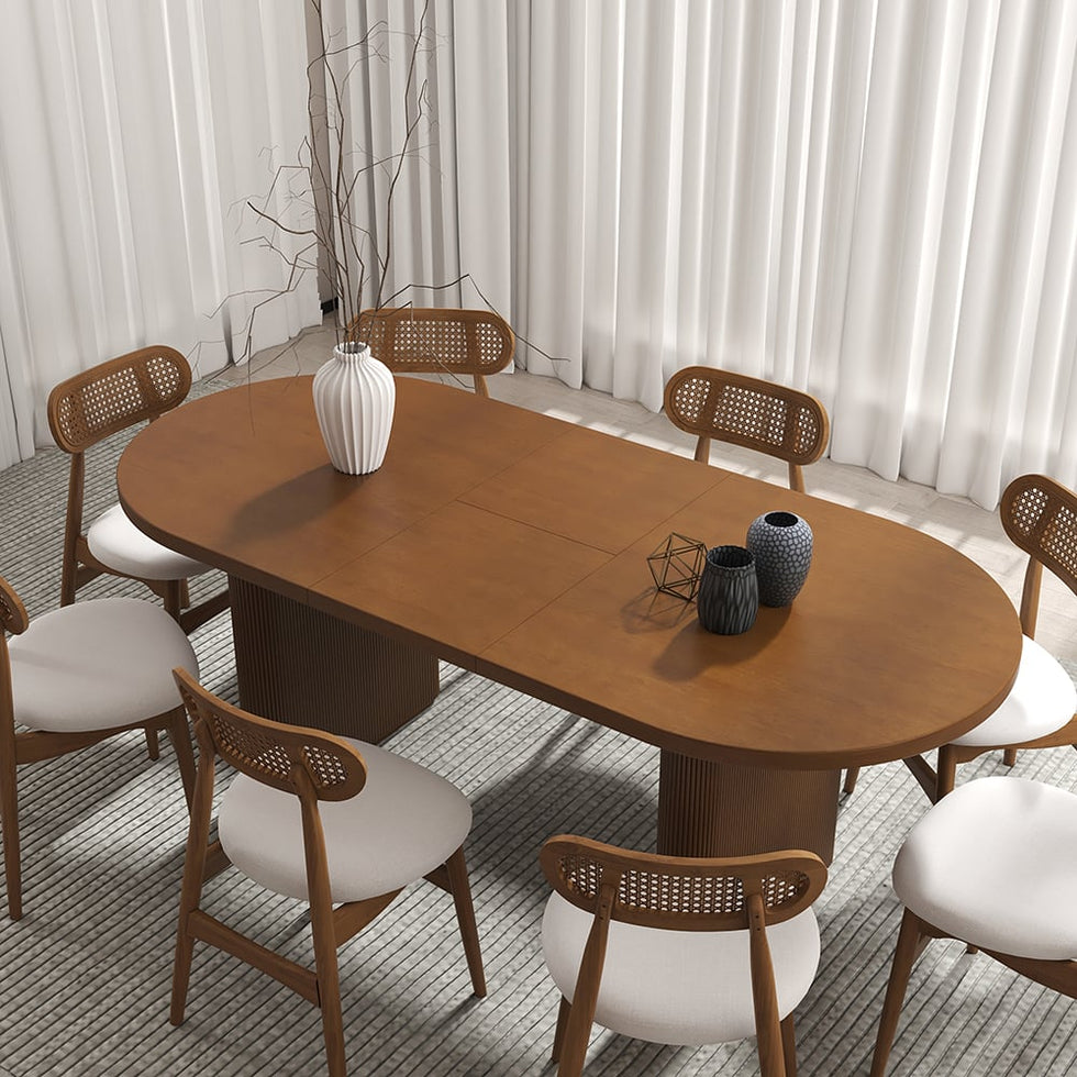HMR - Japandi Oval Extendable Dining Table