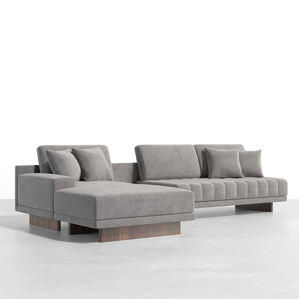 HMR - 126" L-Shaped Modular Sectional with Chaise & Ottoman