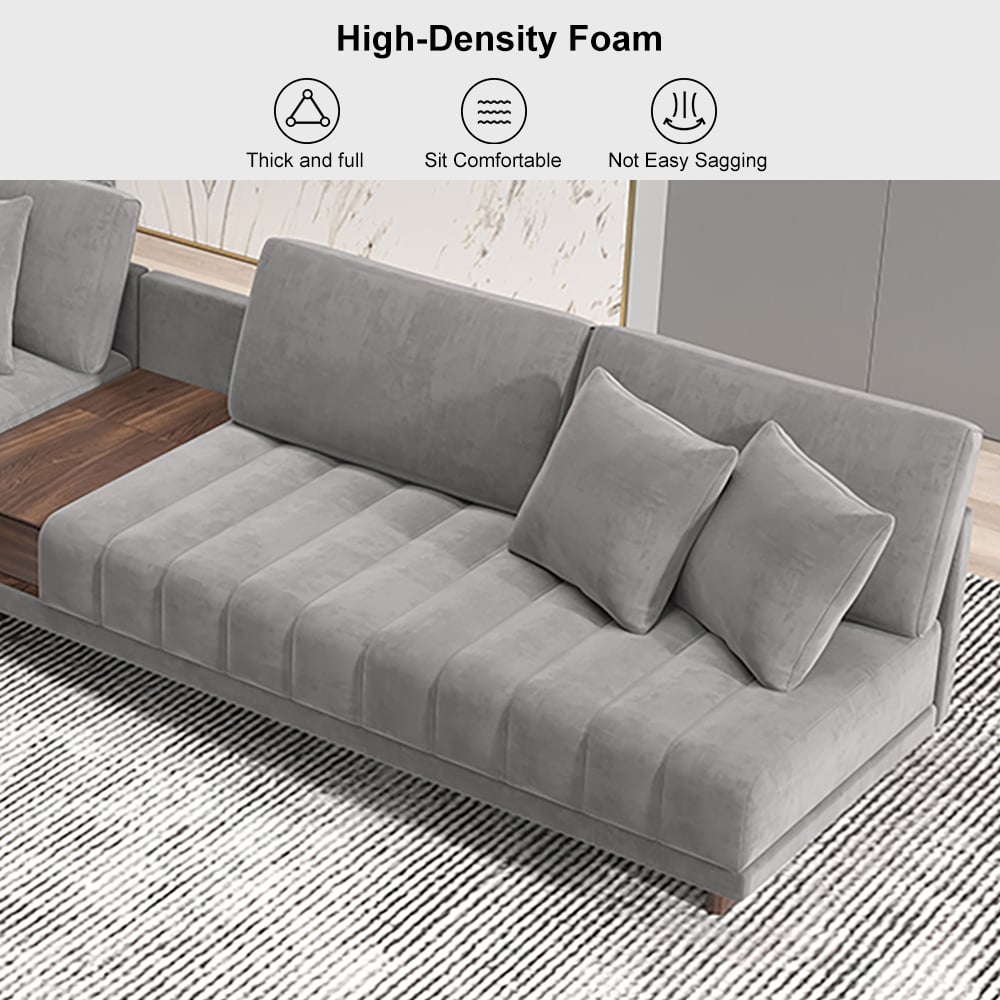 HMR - 126" L-Shaped Modular Sectional with Chaise & Ottoman
