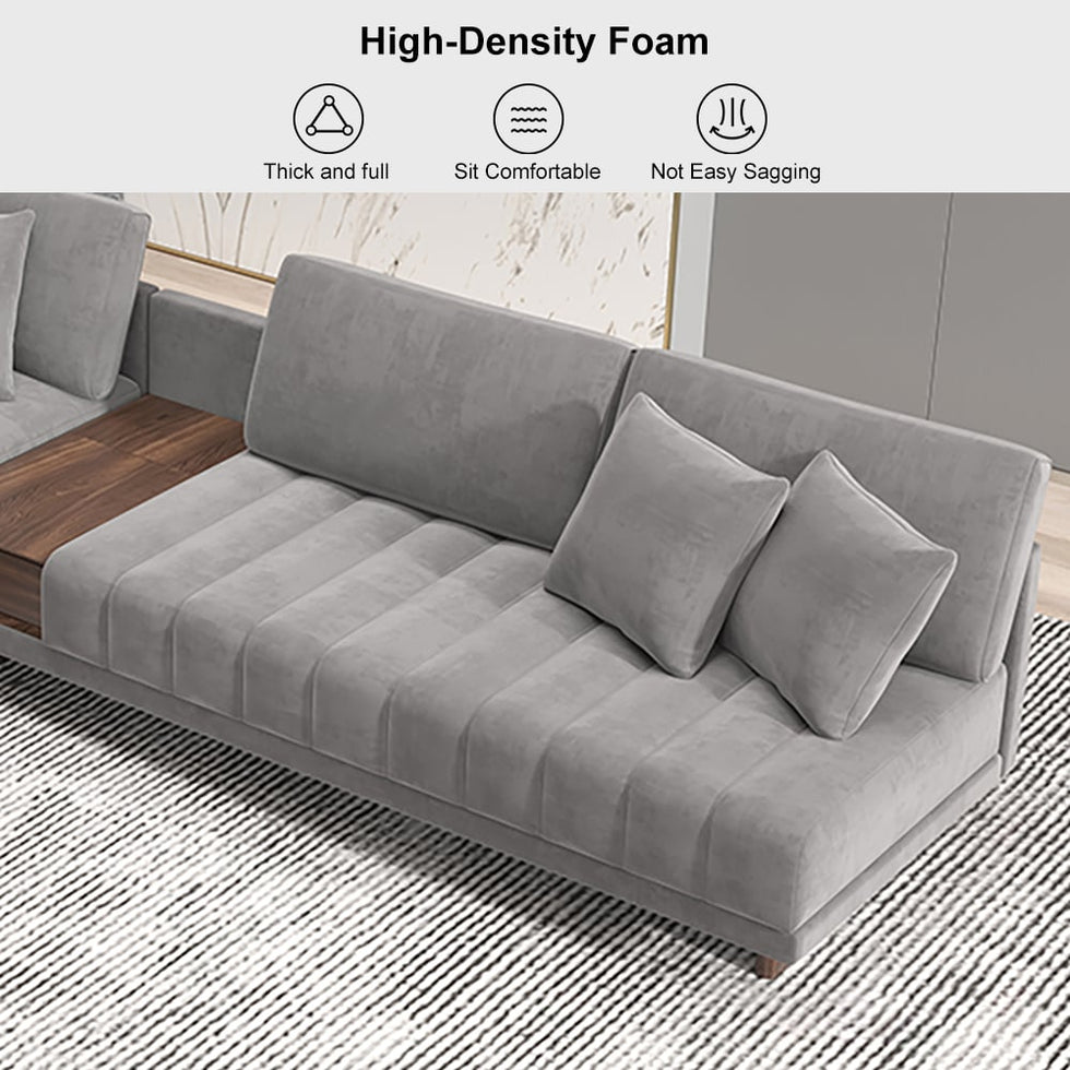 HMR - 126" L-Shaped Modular Sectional with Chaise & Ottoman