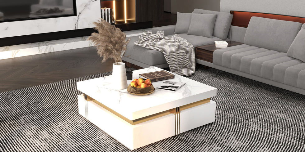 HMR - 126" L-Shaped Modular Sectional with Chaise & Ottoman