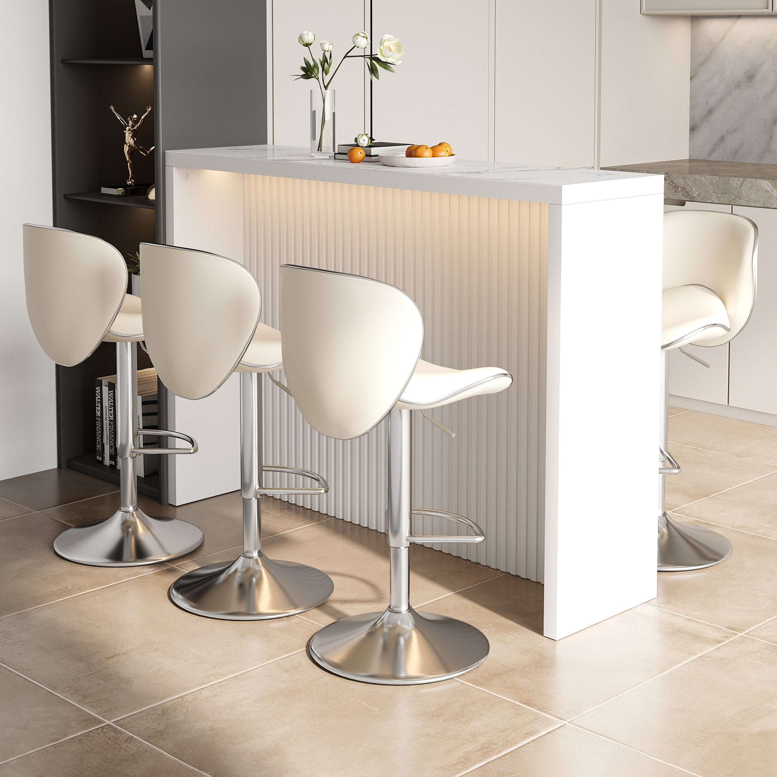 HMR - Modern Sintered Stone Bar Table White