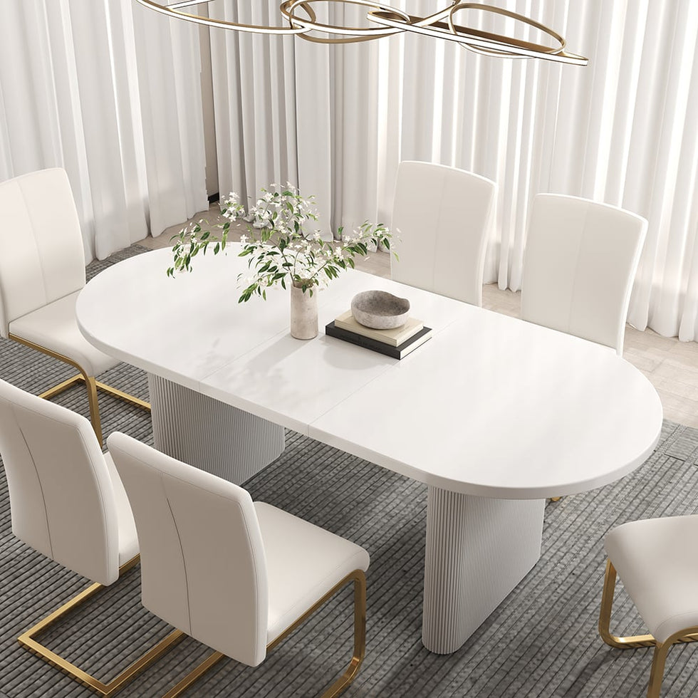 HMR - Japandi Oval Extendable Dining Table