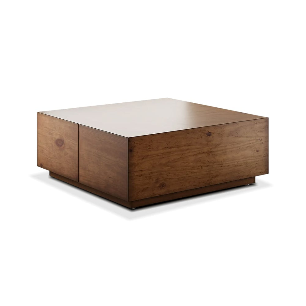 HMR - 110" 5-Piece Modular White Velvet L-Shape Sectional Sofa & Wooden Coffee Table