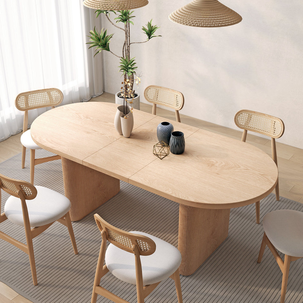 HMR - Japandi Oval Extendable Dining Table