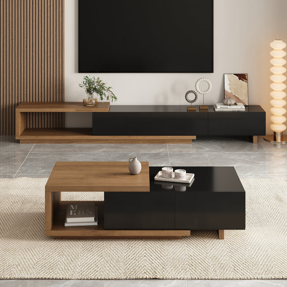 HMR - Quoint Extendable TV Stand & Coffee Table Set