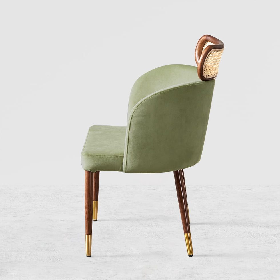 HMR - Mid-Century Modern Dining Chairs with Velvet Upholstery (Set of 2)