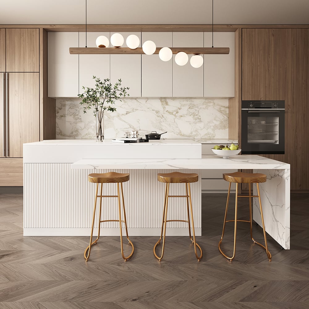 HMR - 81''-106" Extendable Kitchen lsland with Doors&Drawers