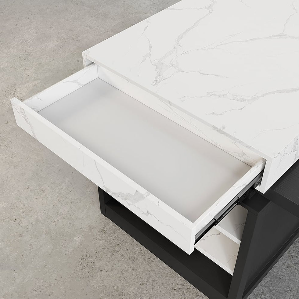 HMR - 73"-93" Extendable Kitchen Island with Storage Kitchen Cabinet
