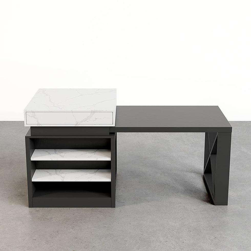 HMR - 73"-93" Extendable Kitchen Island with Storage Kitchen Cabinet