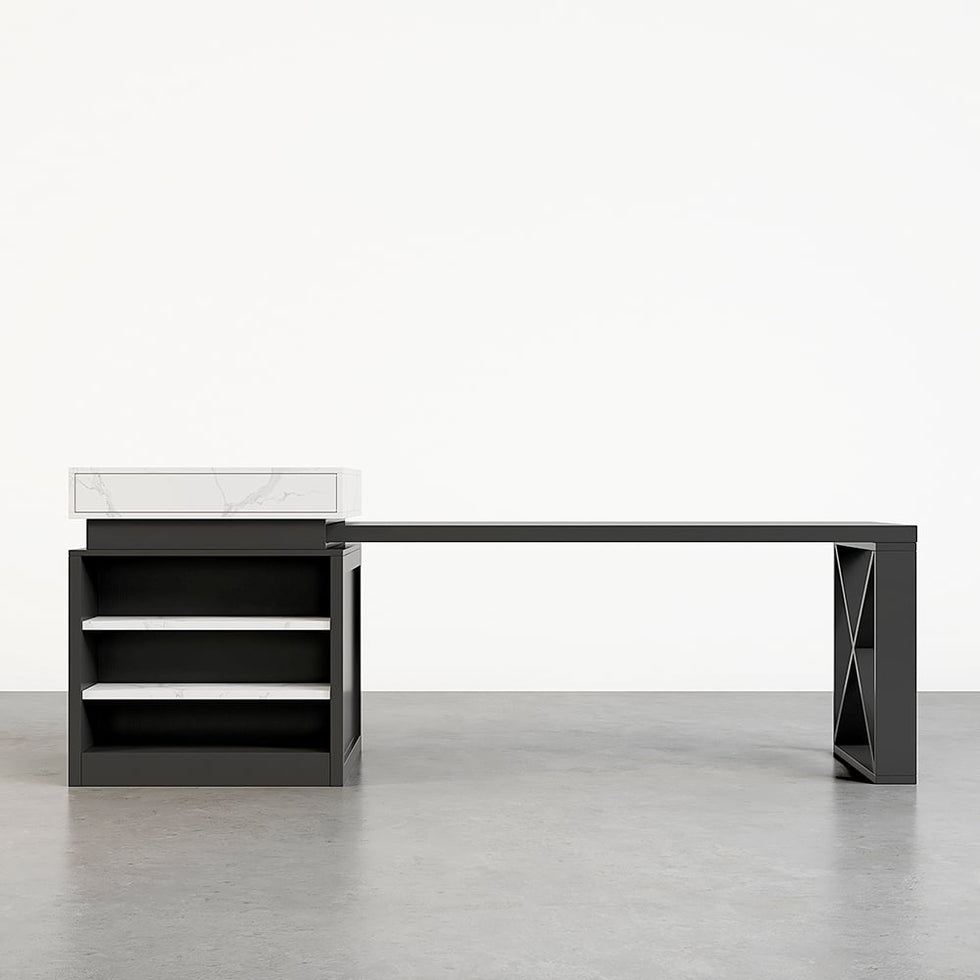HMR - 73"-93" Extendable Kitchen Island with Storage Kitchen Cabinet