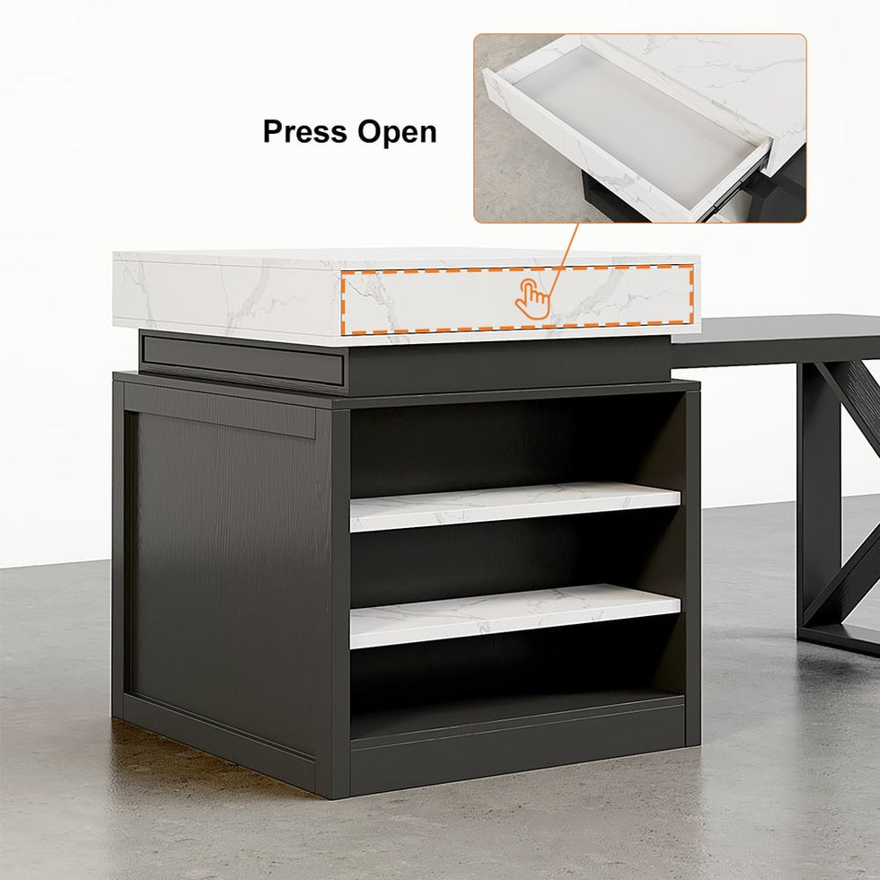 HMR - 73"-93" Extendable Kitchen Island with Storage Kitchen Cabinet