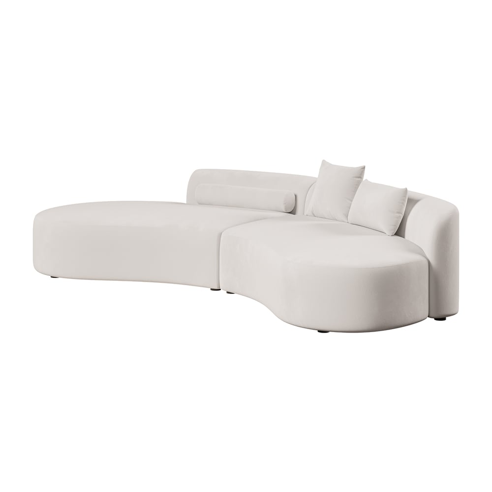 HMR - 109" 2-Piece Curved Sectional Sofa with Pillows