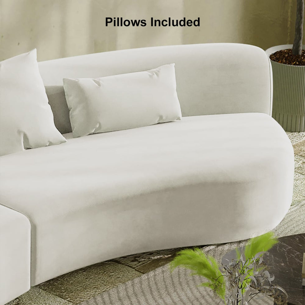 HMR - 109" 2-Piece Curved Sectional Sofa with Pillows
