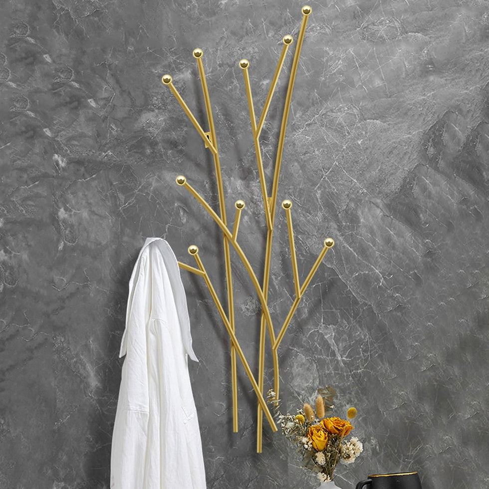 HMR - Modern 11-Hook Wall Mounted Coat Rack with Tree Branch Shape