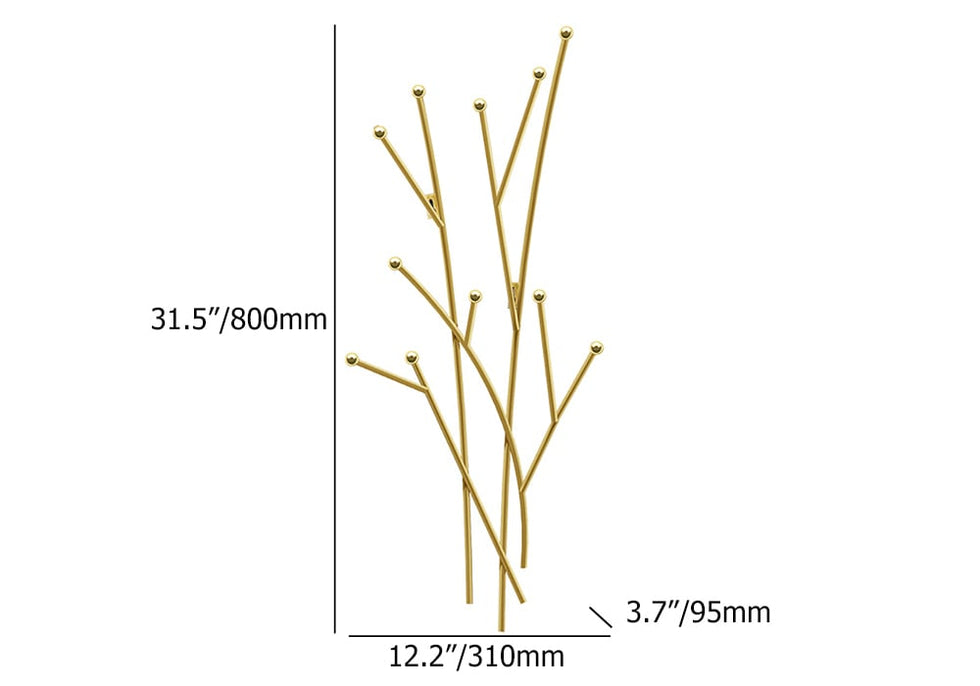 HMR - Modern 11-Hook Wall Mounted Coat Rack with Tree Branch Shape