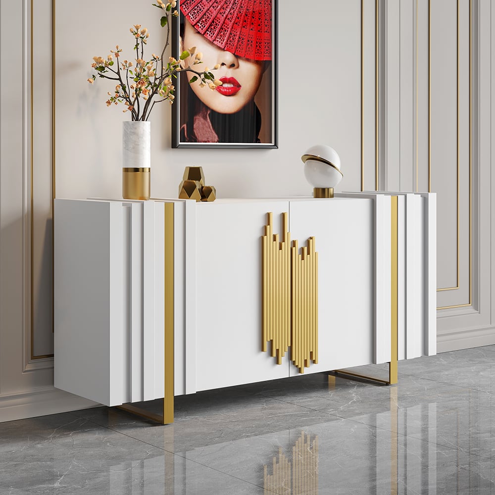 HMR - Aurea Series 63" Rectangular Sideboard Buffet with 2 Doors & 2 Shelves