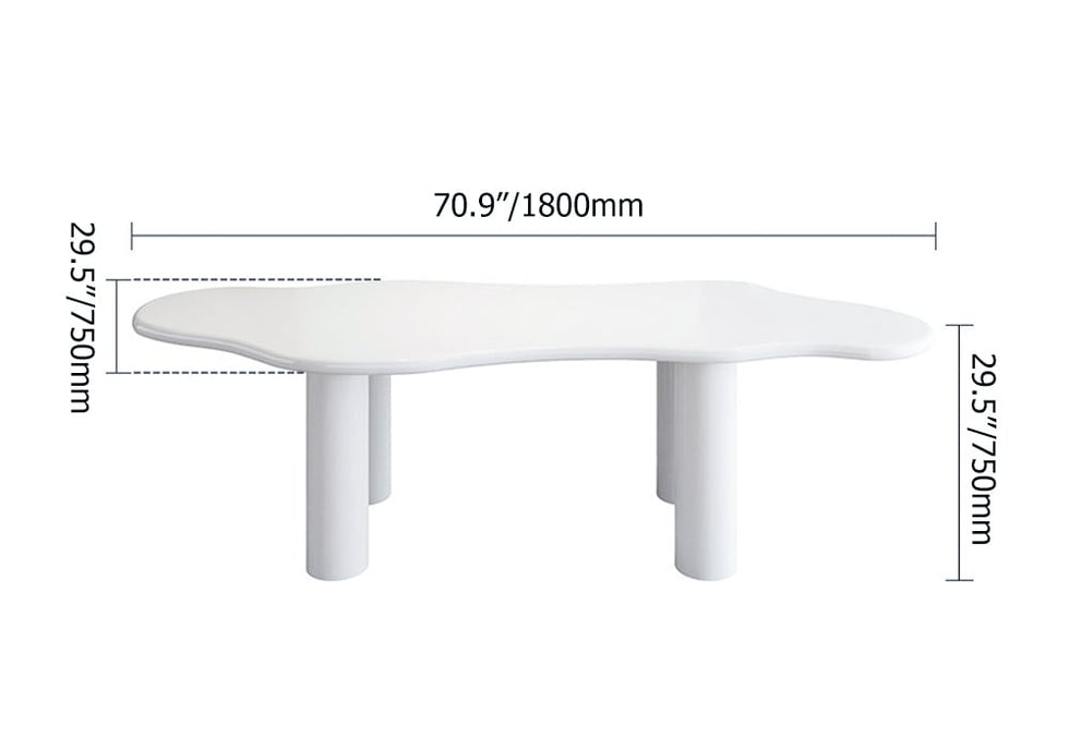HMR - 70.9" Japandi Style Irregular Wood Dining Table Seats 4-6 People
