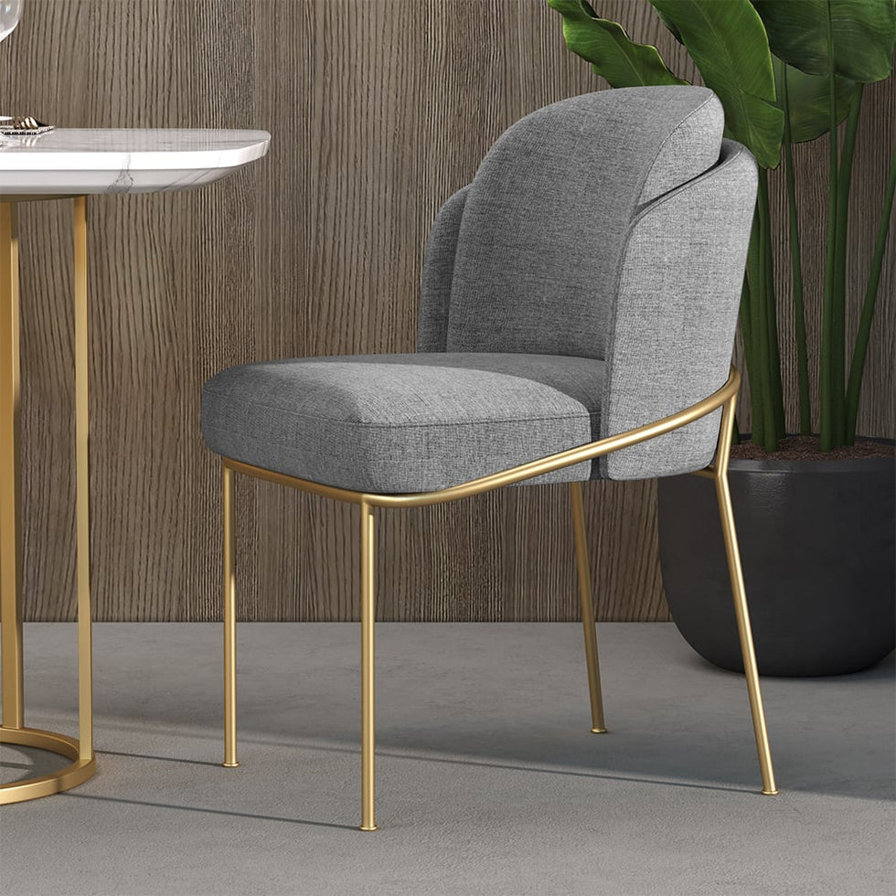 HMR - Linenic Series Modern Dining Chairs with Linen Upholstery