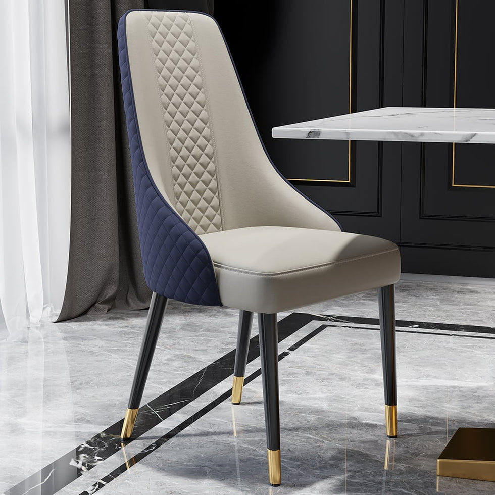 HMR - Diamic Series Modern Faux Leather Dining Chairs with Upholstery