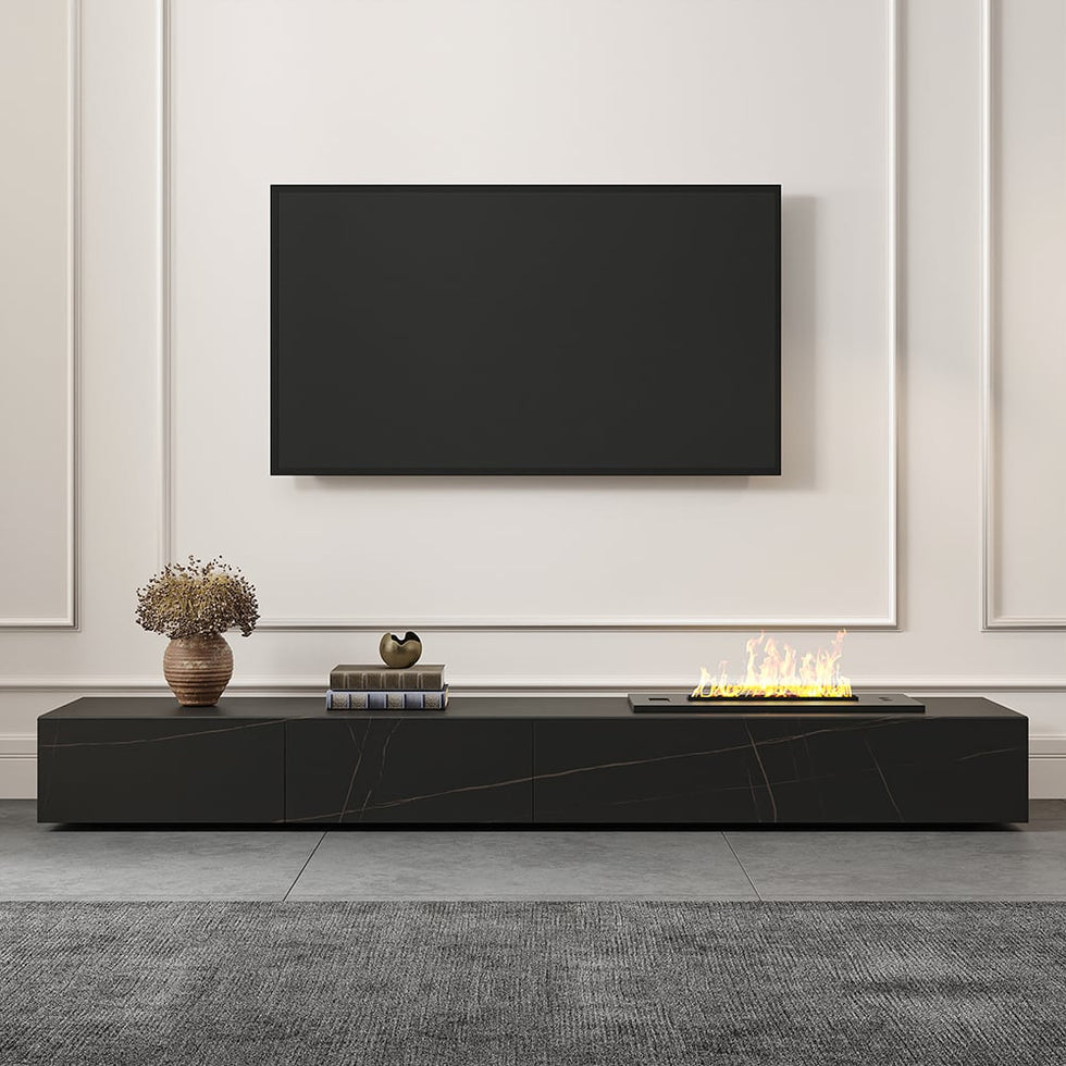 HMR - Sintered Stone Electric Fireplace Humidifier TV Stand