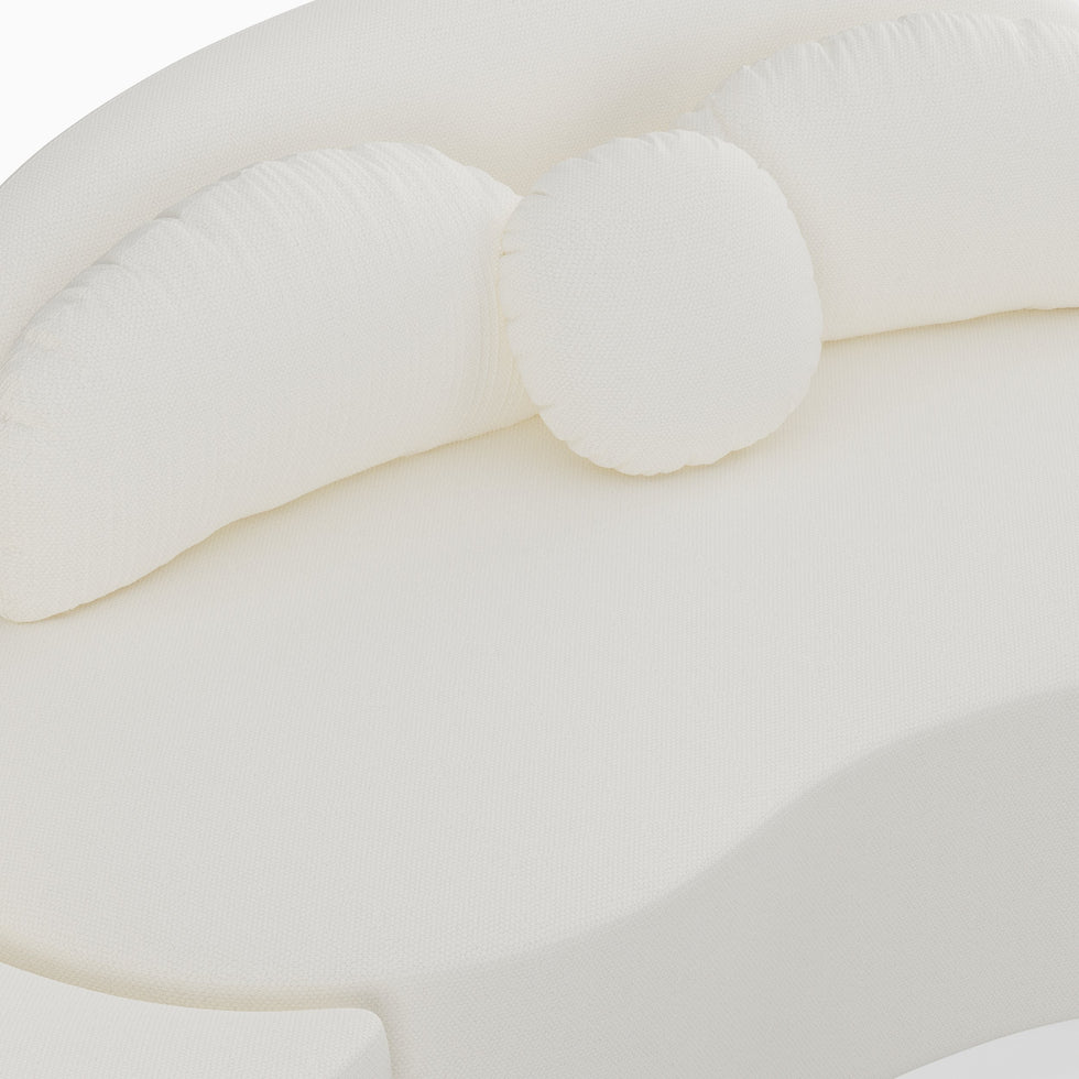 HMR - Curved Sectional Sofa with Ottoman & Pillows