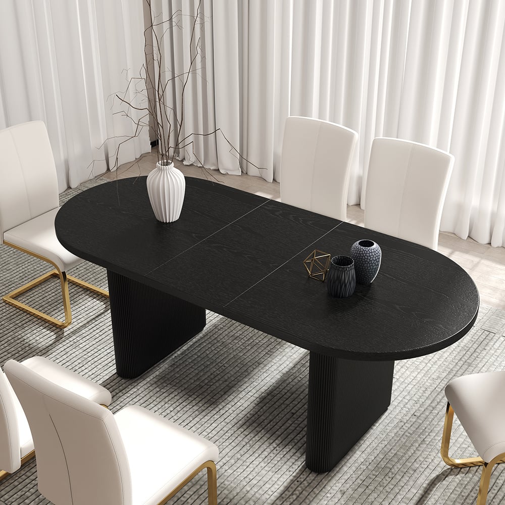 HMR - Japandi Oval Extendable Dining Table