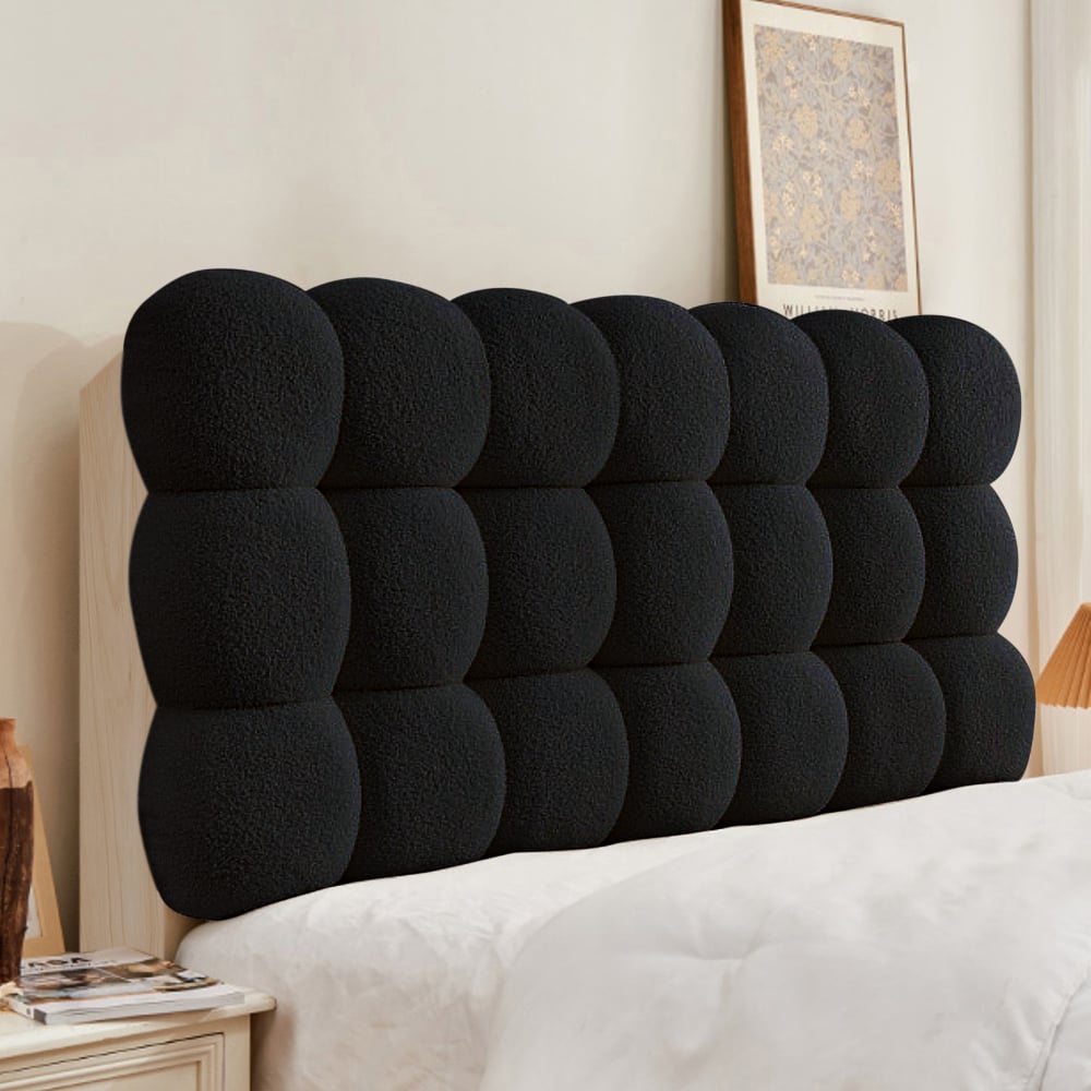 HMR - Modern Queen Tufted Upholstered Boucle Headboard Pillow