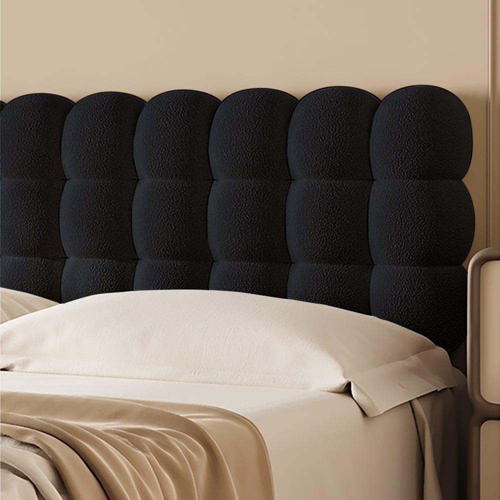 HMR - Modern Queen Tufted Upholstered Boucle Headboard Pillow