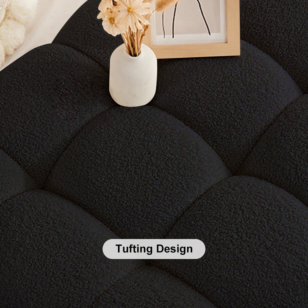 HMR - Modern Queen Tufted Upholstered Boucle Headboard Pillow