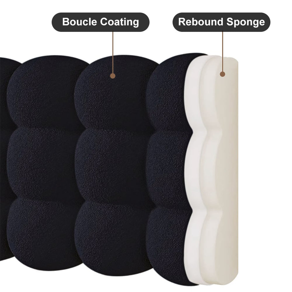 HMR - Modern Queen Tufted Upholstered Boucle Headboard Pillow
