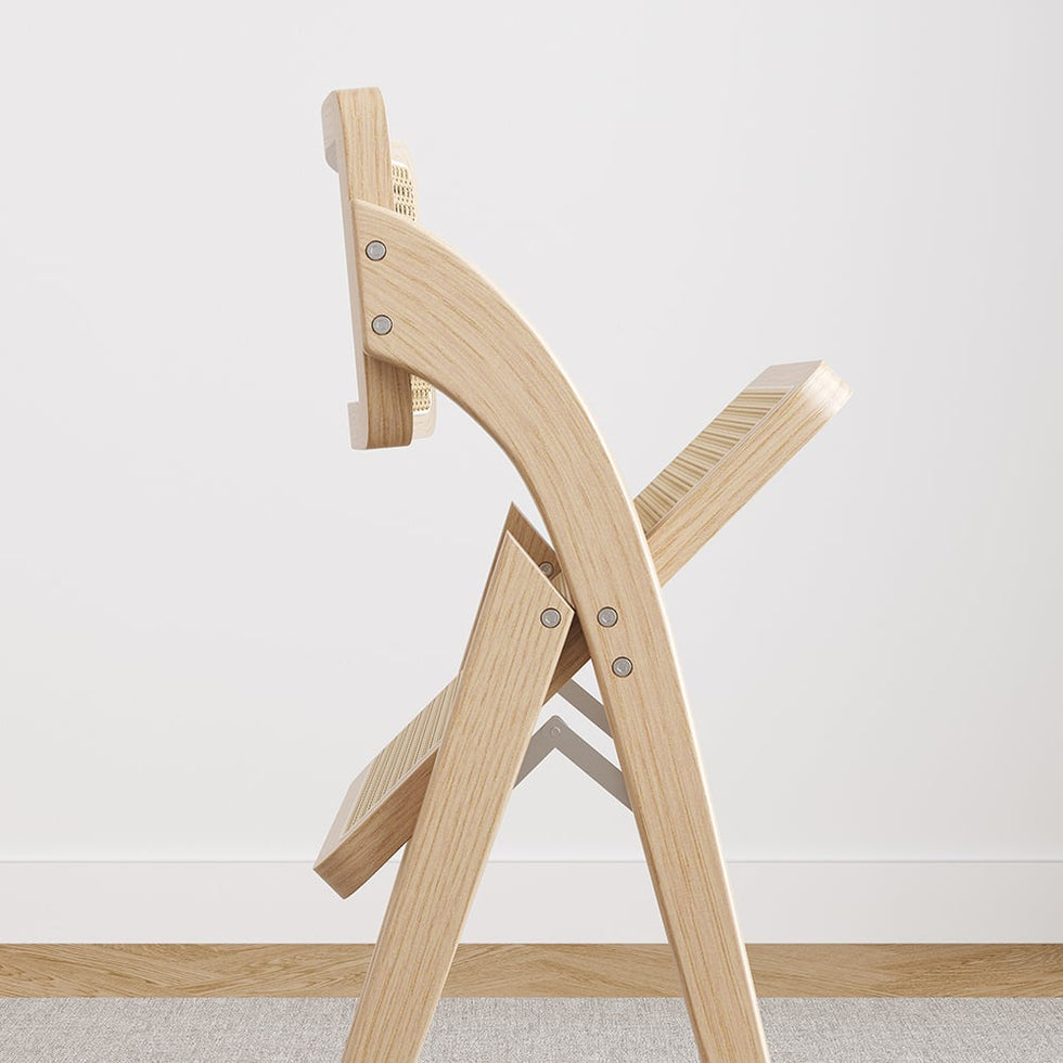 HMR - Japandi Folding Solid Wood Natural Dining Chairs
