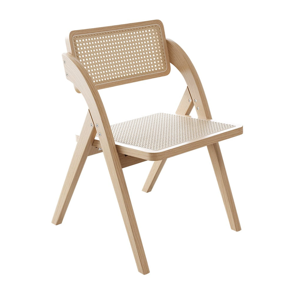 HMR - Japandi Folding Solid Wood Natural Dining Chairs