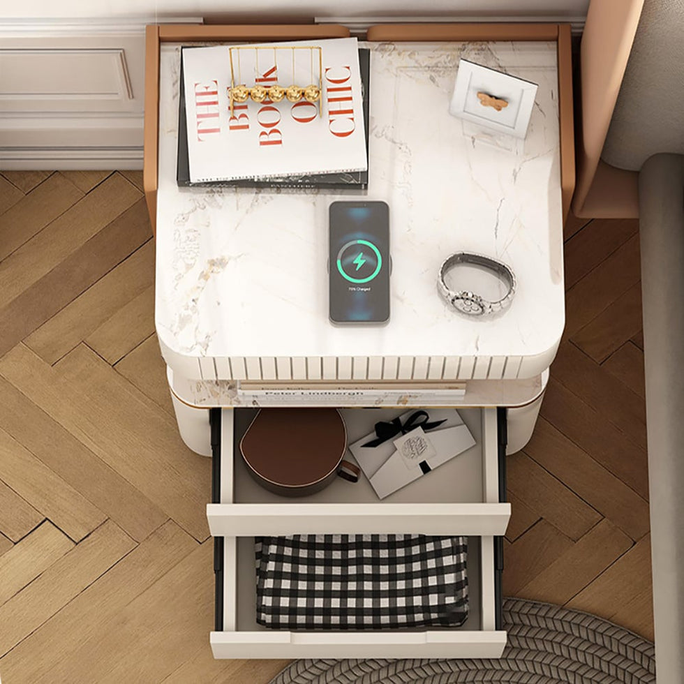 HMR - Vailora Smart Nightstand with Wireless Charger Sensor Light Bluetooth Speakers