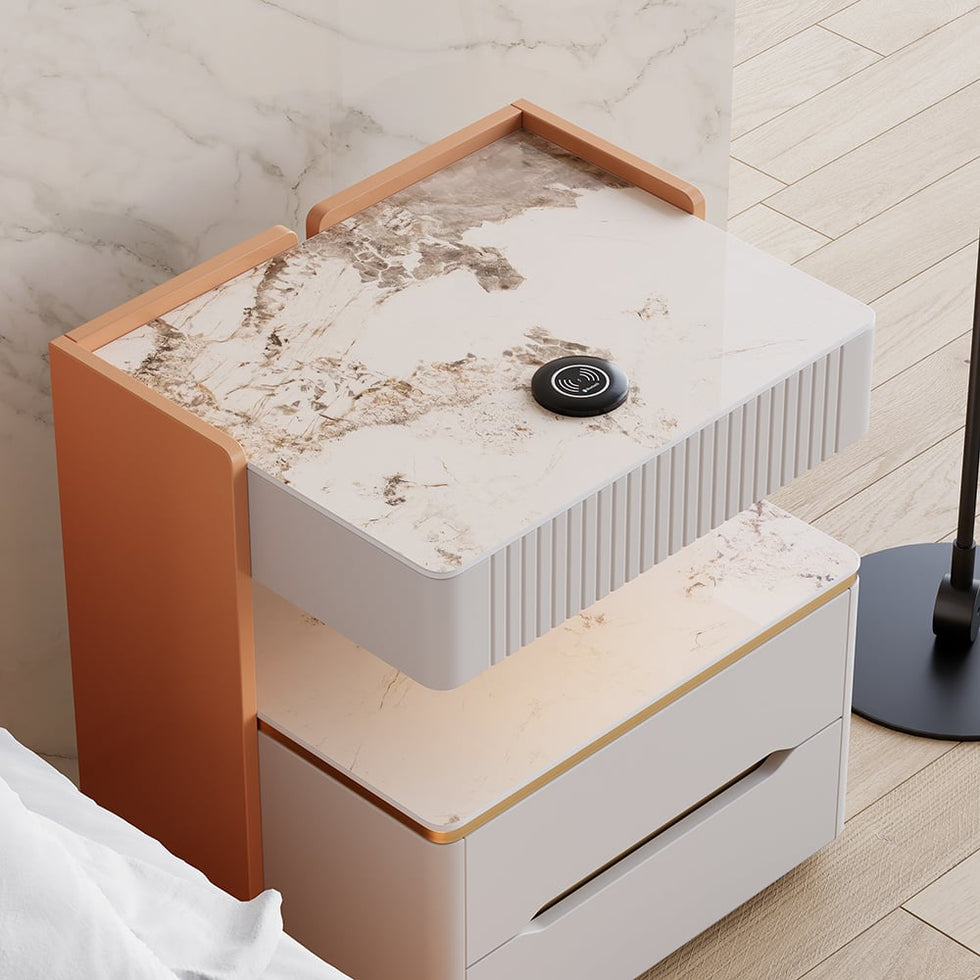 HMR - Vailora Smart Nightstand with Wireless Charger Sensor Light Bluetooth Speakers