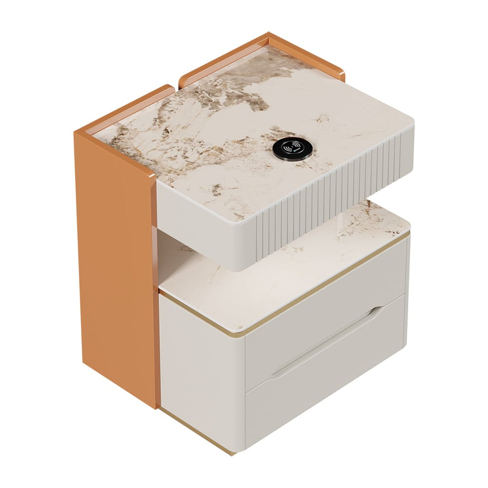 HMR - Vailora Smart Nightstand with Wireless Charger Sensor Light Bluetooth Speakers